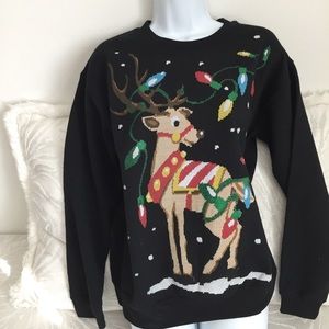 GILAND REINDEER HOLIDAY SWEATSHIRT S